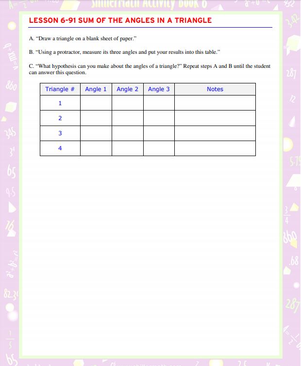 Math Lesson Book 6